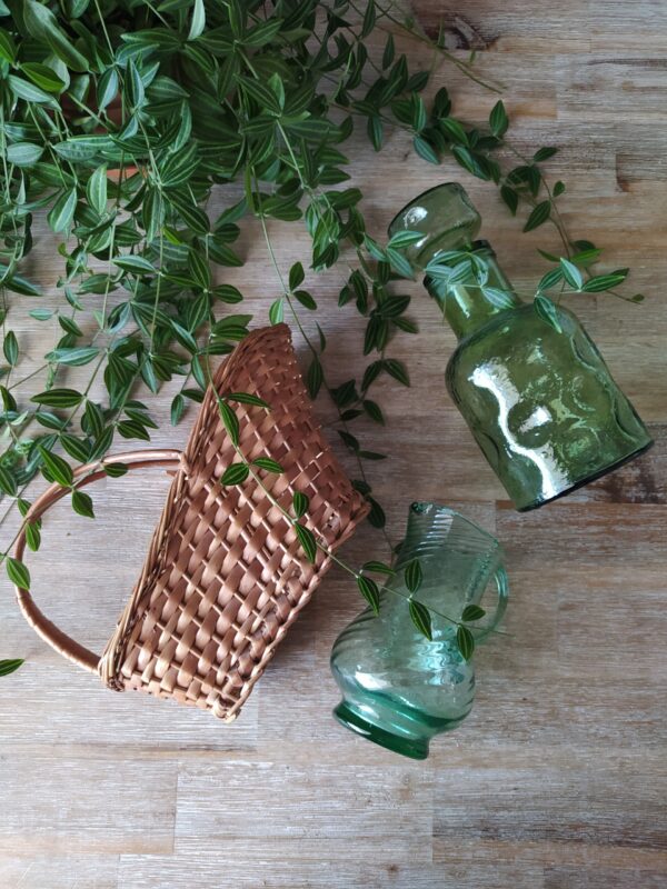 Panier en osier tressé porte bouteille