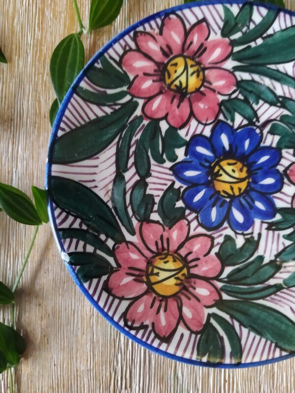 Mini Assiette en Céramique Motifs Fleurs Vintage – Image 2