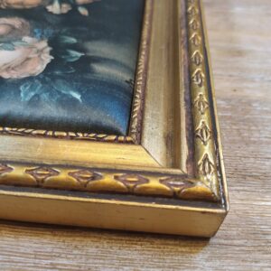Tableau Or et Fleurs sur Tissu