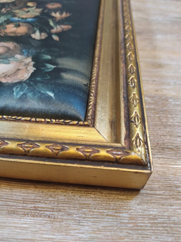 Tableau Or et Fleurs sur Tissu – Image 2