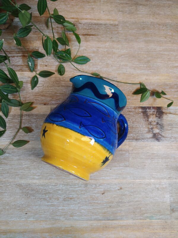 Pichet en Bleu et Jaune motif Poissons – Image 11