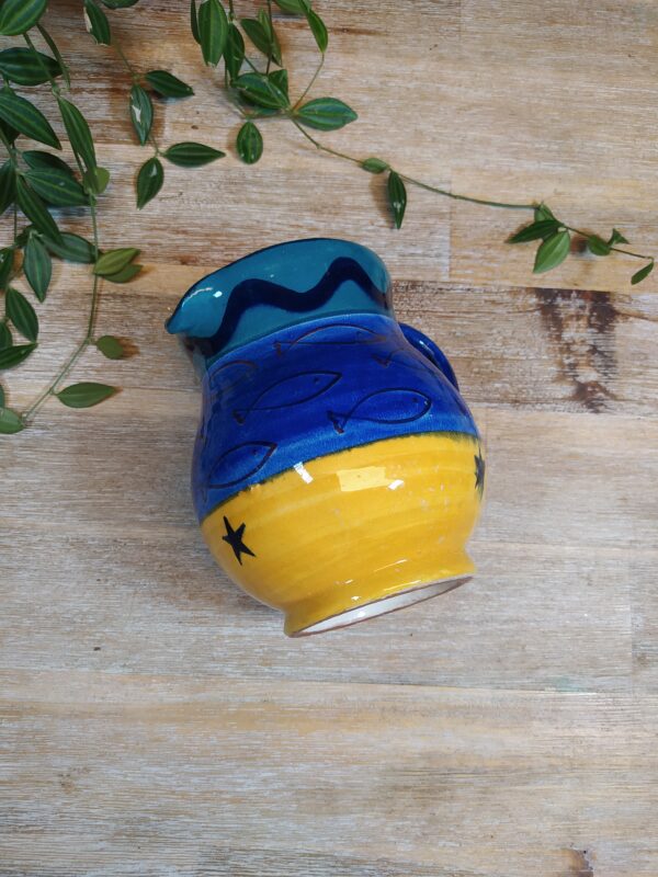 Pichet en Bleu et Jaune motif Poissons – Image 12