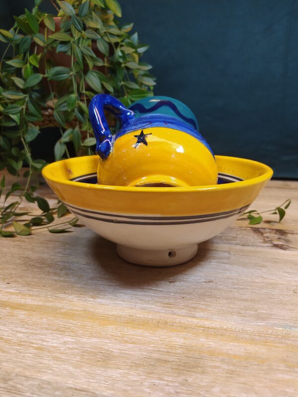 Pichet en Bleu et Jaune motif Poissons – Image 6