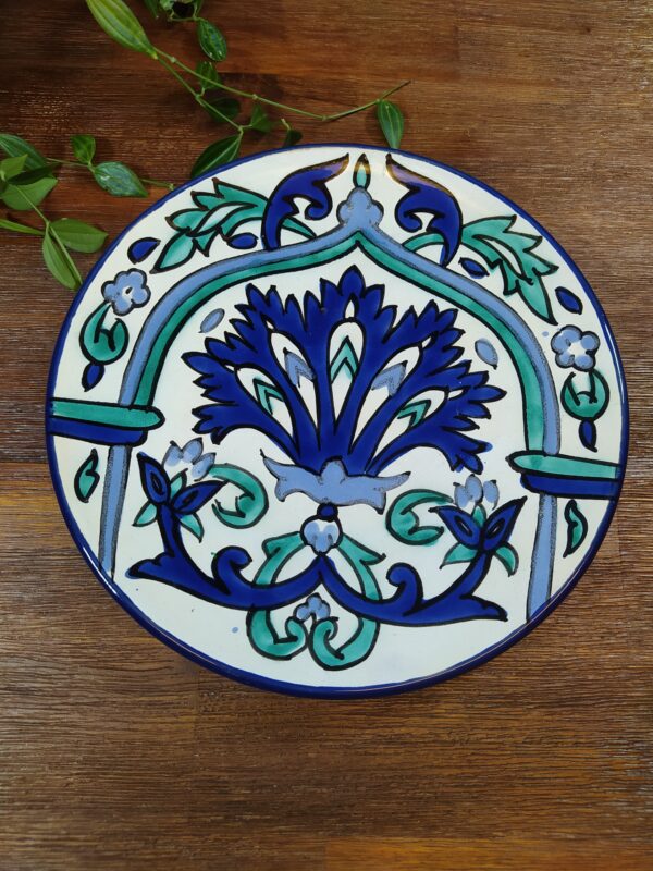 Assiette aux Motifs Orientaux et Camaïeu de Bleu – Image 4
