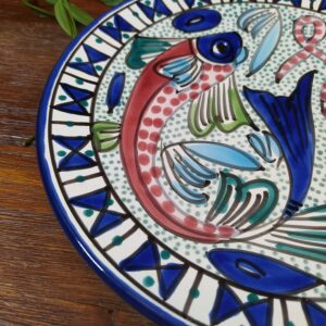 Assiette Décorative Orientale aux Motifs Marins