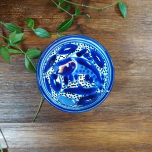 Mini Bol en Céramique aux Motifs Orientaux Bleu
