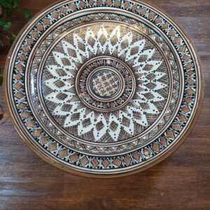 Plat Oriental en Grès Format XXL Beige et Marron