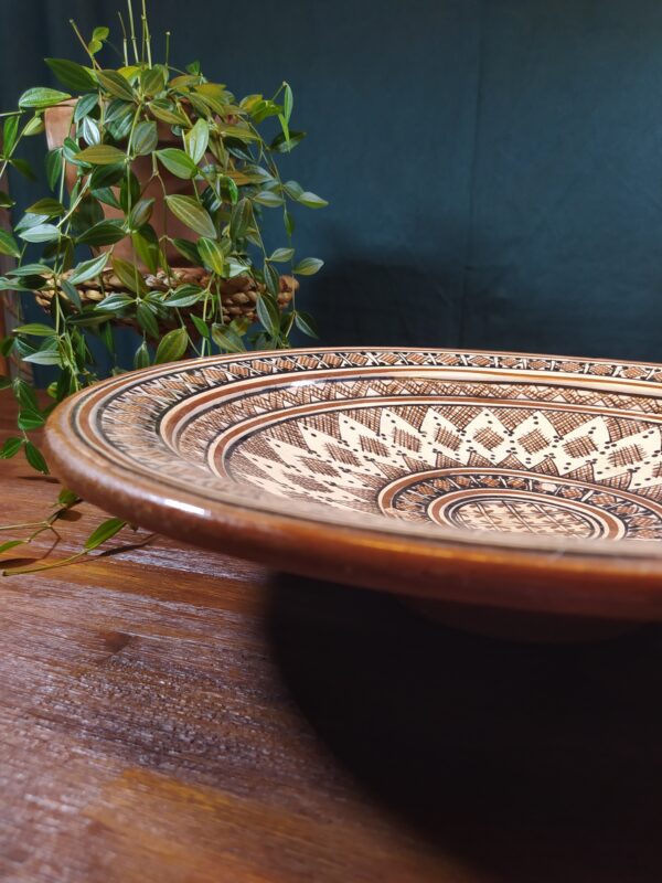 Plat Oriental en Grès Format XXL Beige et Marron – Image 9