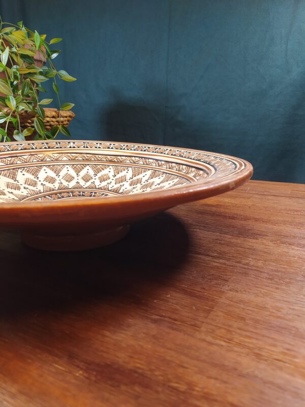 Plat Oriental en Grès Format XXL Beige et Marron – Image 8
