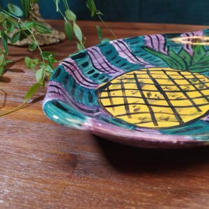 Assiette de Présentation Multicolore Motif Ananas
