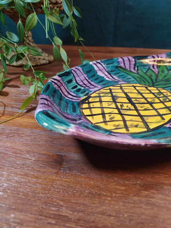 Assiette de Présentation Multicolore Motif Ananas – Image 2