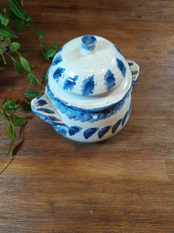 Mini Soupière en Terre Cuite Dégradé Bleu et Blanc – Image 2