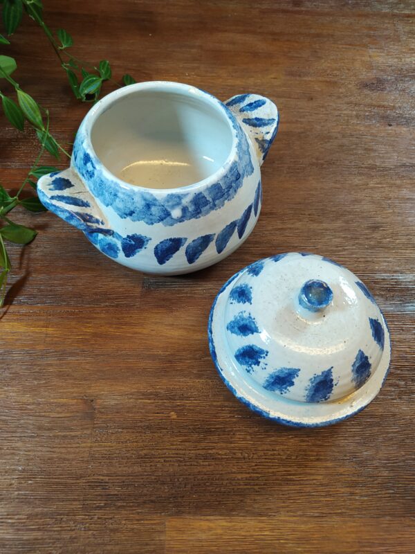 Mini Soupière en Terre Cuite Dégradé Bleu et Blanc – Image 3