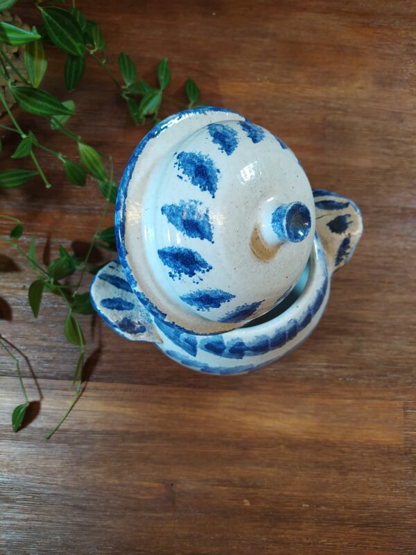 Mini Soupière en Terre Cuite Dégradé Bleu et Blanc – Image 6