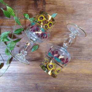 Verres à Vin Vintages Peints à la Main
