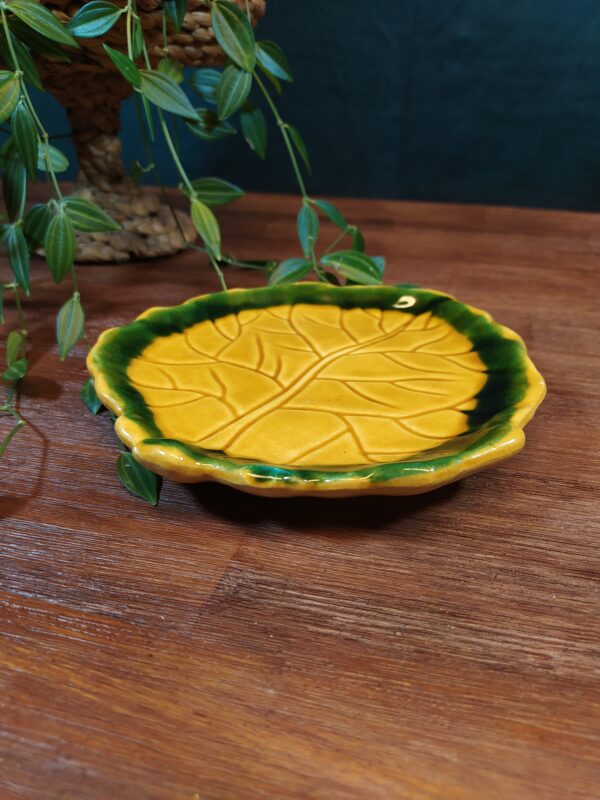 Vide Poche Feuille en Barbotine style Vallauris Vintage – Image 3