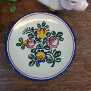 Assiette à Dessert Vintage aux Motifs Fleuris