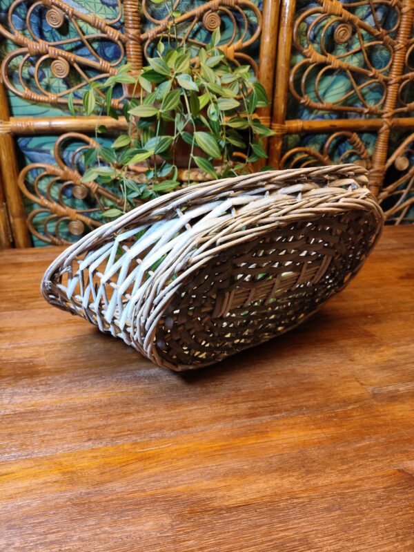 Panier en Osier Tressé Teinte Grise Délavée – Image 8