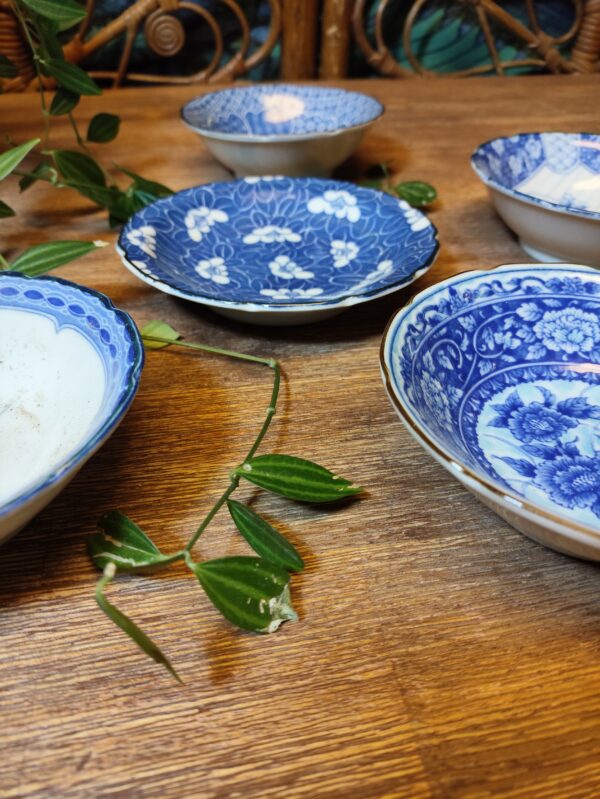 Assortiment de 5 Coupelles en Céramique de Bleu Vêtues – Image 9