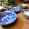 Assortiment de 5 Coupelles en Céramique Bleu motifs fleuris et dépareillés