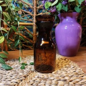 Pot d’Apothicaire en Verre Ambré et son Bouchon Hermétique