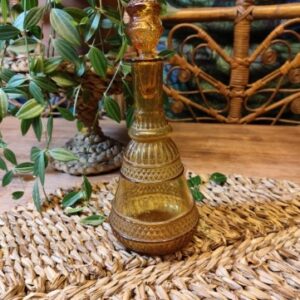 Flacon en Verre Sculpté Ambré avec son Bouchon