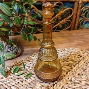 Flacon en Verre Sculpté Ambré avec son Bouchon