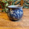 Petit Vase Bleu en Grés Emaillé Peint à la Main