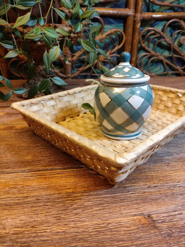 Petit Pot à Gingembre en Céramique à Carreaux – Image 4