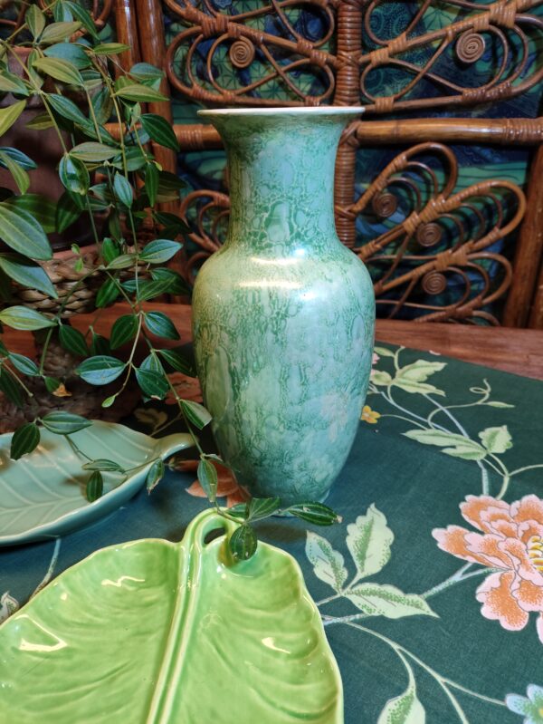 Vase en Céramique Effet Nacré Vert Pastel – Image 2