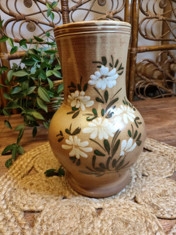 Vase en Grès Motifs Fleuris Peint à la Main – Image 2