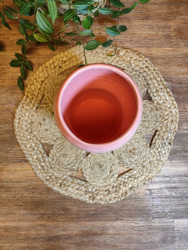 Vase En Céramique Cerclé Rose Saumon – Image 5