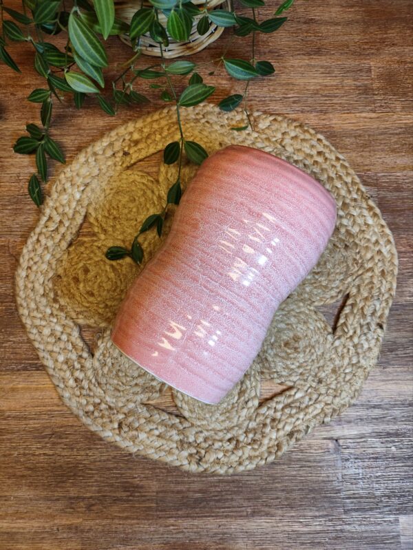 Vase En Céramique Cerclé Rose Saumon