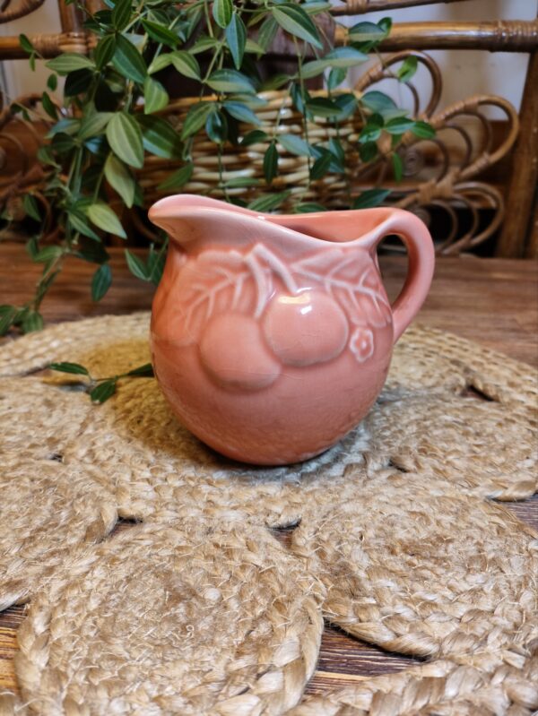 Pot à Lait Motifs Fleuris Couleur Saumon