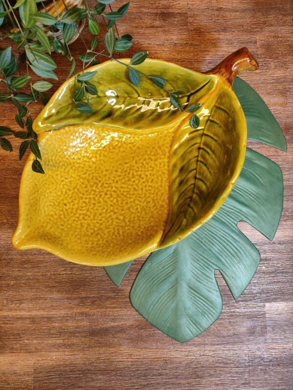 Plat de Présentation Citron en Céramique XXL