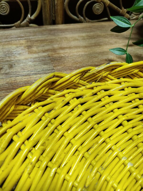 Plateau Panier Tressé Jaune Vif – Image 9