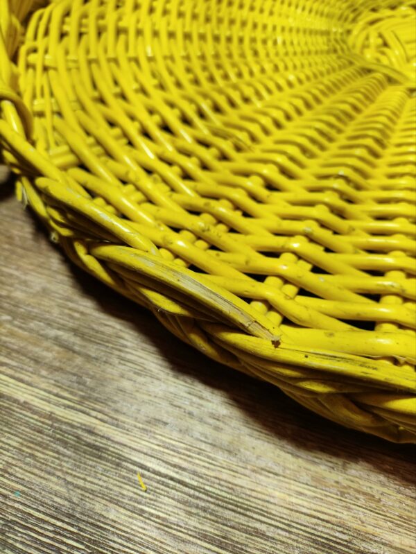 Plateau Panier Tressé Jaune Vif – Image 5