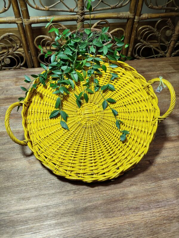 Plateau Panier Tressé Jaune Vif – Image 4