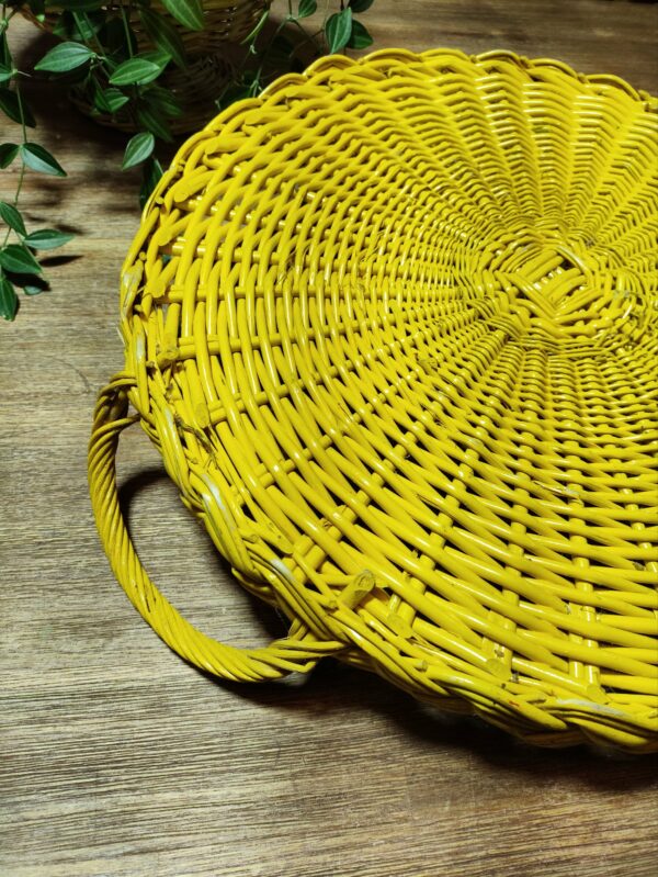 Plateau Panier Tressé Jaune Vif – Image 7