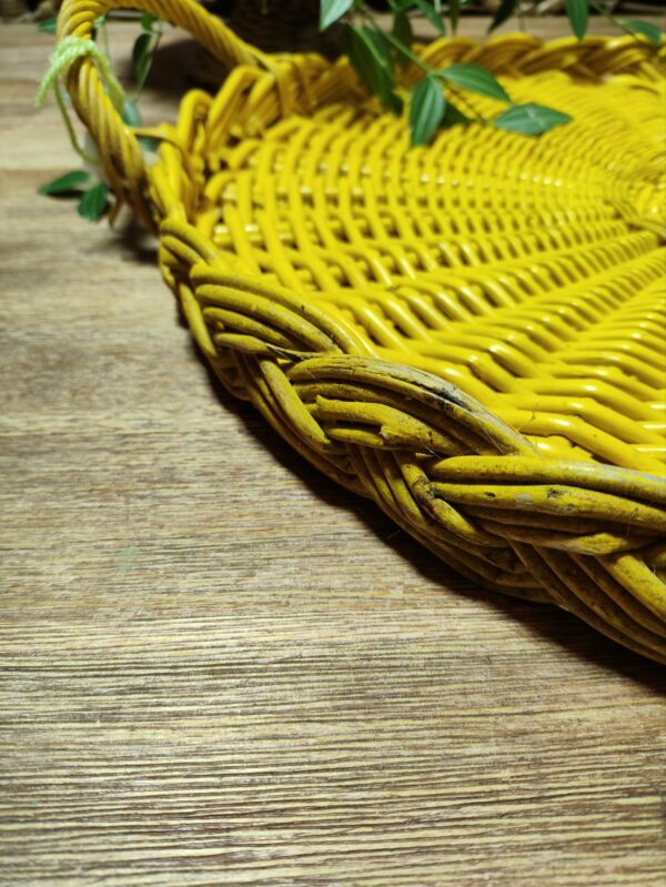Plateau Panier Tressé Jaune Vif – Image 2