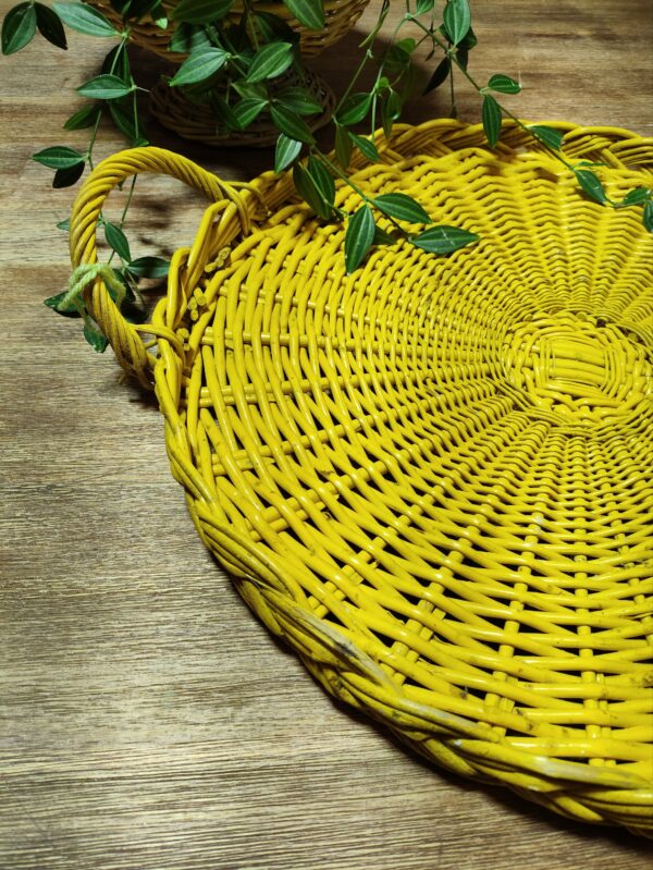 Plateau Panier Tressé Jaune Vif – Image 6