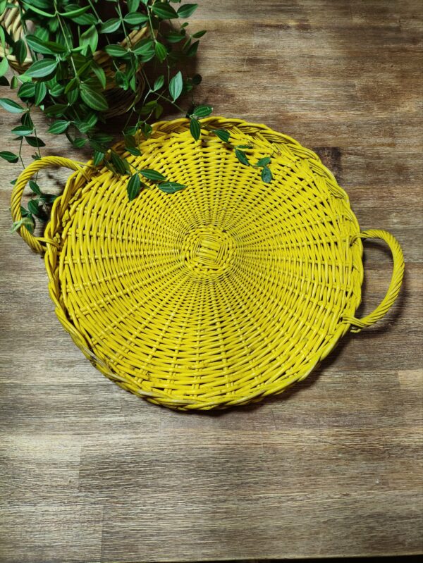 Plateau Panier Tressé Jaune Vif