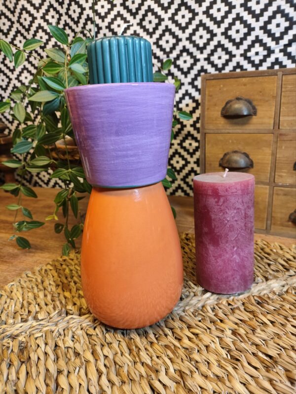 Bougeoir en Duo Corail et Mauve – Image 6