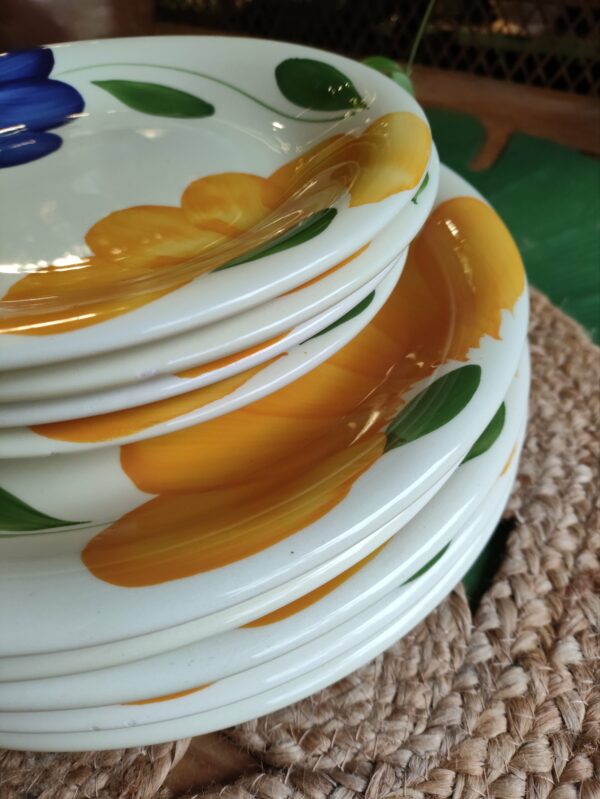 Service de Table 9 Assiettes Fleuries – Image 8