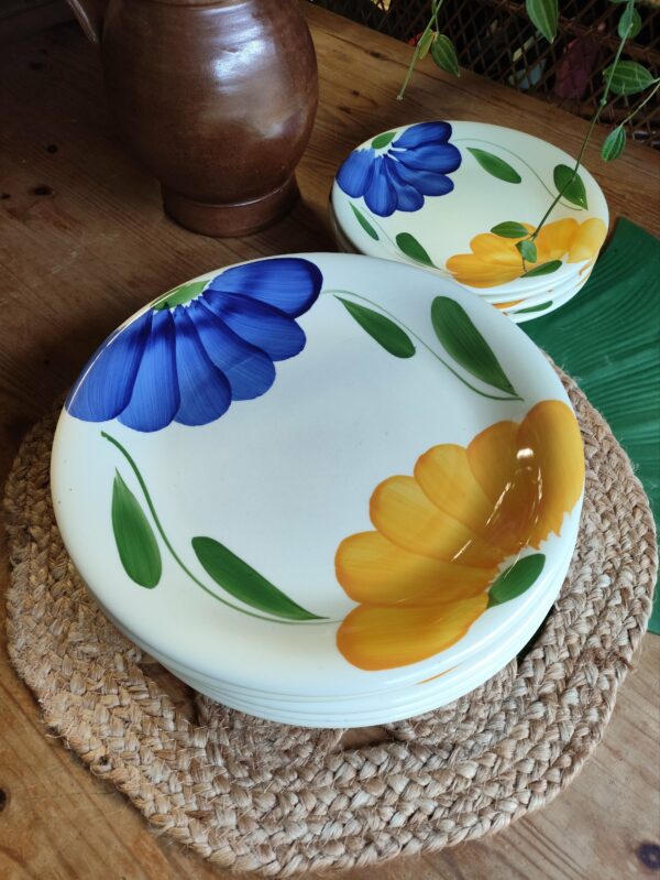 Service de Table 9 Assiettes Fleuries – Image 3
