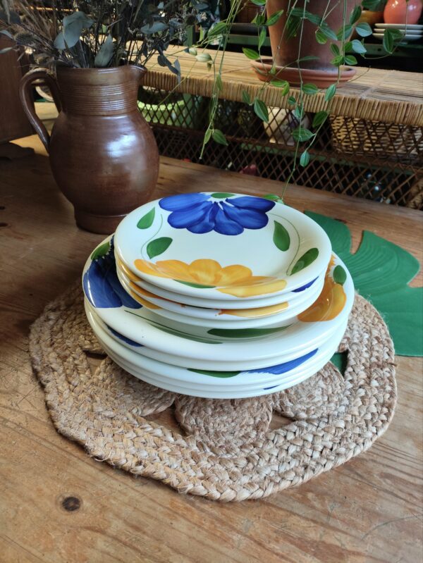 Service de Table 9 Assiettes Fleuries – Image 6