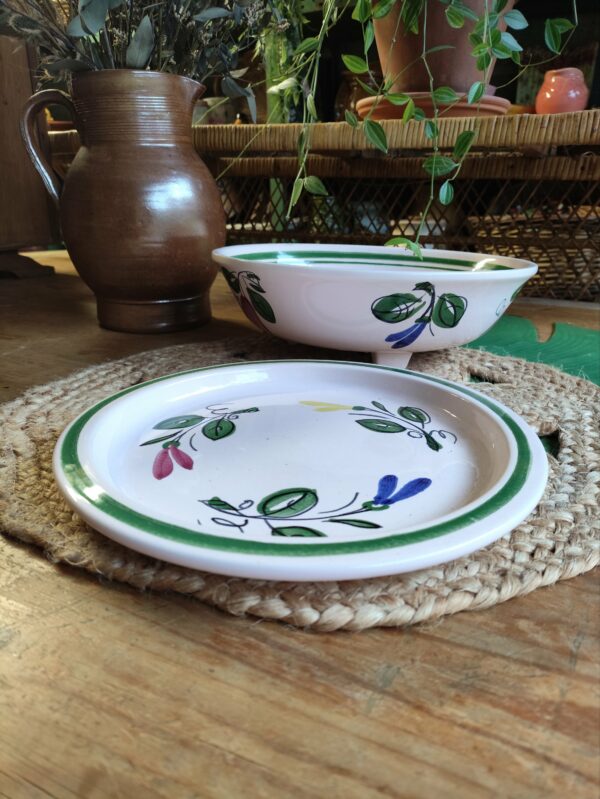 Passoire et Assiette en Céramique Fleurie – Image 7