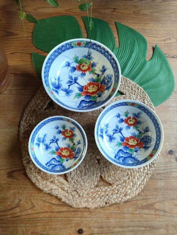 Trio Bols Motifs Japonais