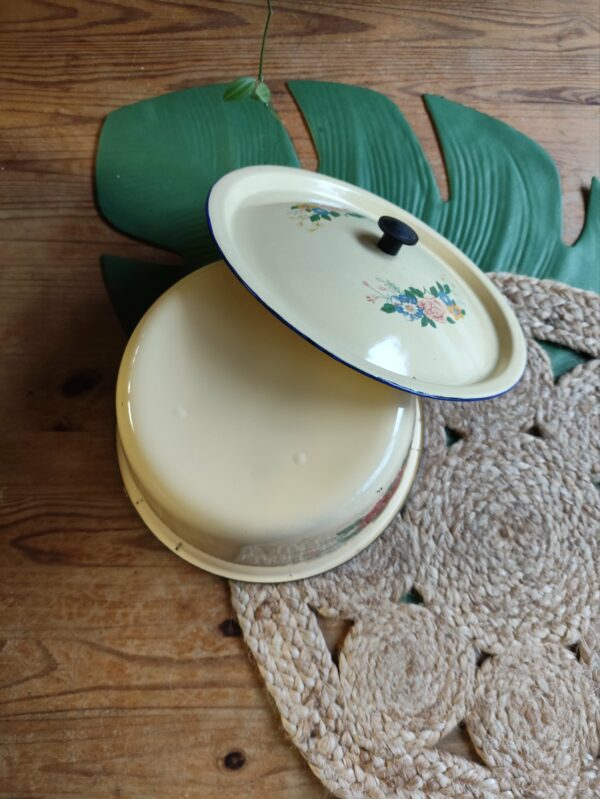 Cocotte en Émail Jaune à Fleurs – Image 5