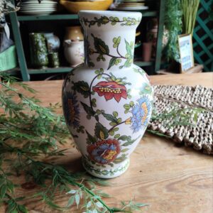 Vase en Céramique Motifs Fleuris
